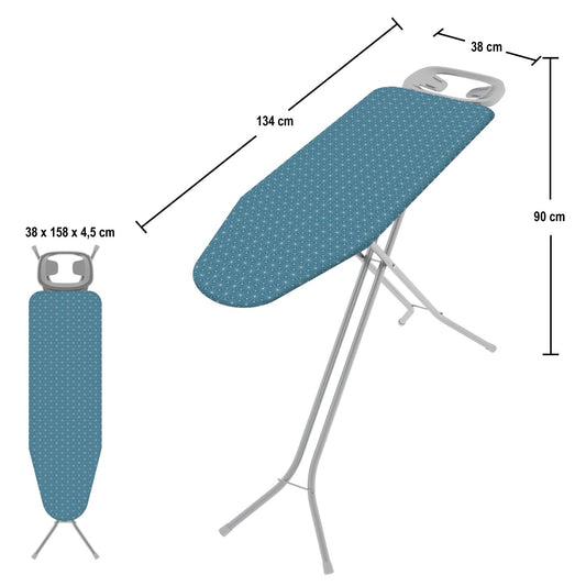 Bügelbrett, Bügeltisch, 114x36cm, höhenverstellbar in 5 Positionen bis 90cm, Bügelbrettbezug 100% Baumwolle, Hergestellt in Italien, Colombo CUPIDO, 2