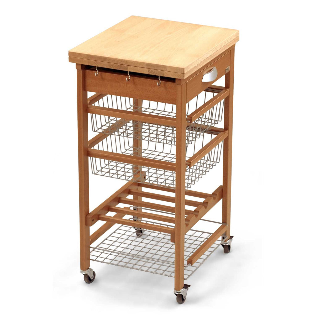 Küchenwagen, mit arbeitsplatte, Arbeitsfläche, Küchenrollwagen, Küchenwagen holz, Flaschenregal, Holz, Arit Gastone, 4