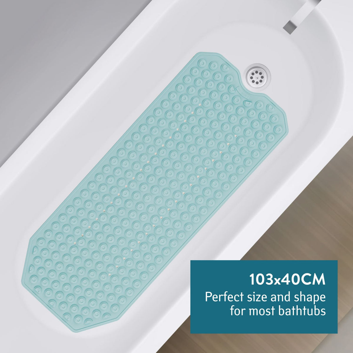 Badewannenmatte, Premium Italien, Badewannenmatte Rutschfest für Senioren, Duscheinlage rutschfest, Tatkraft Secure, 4