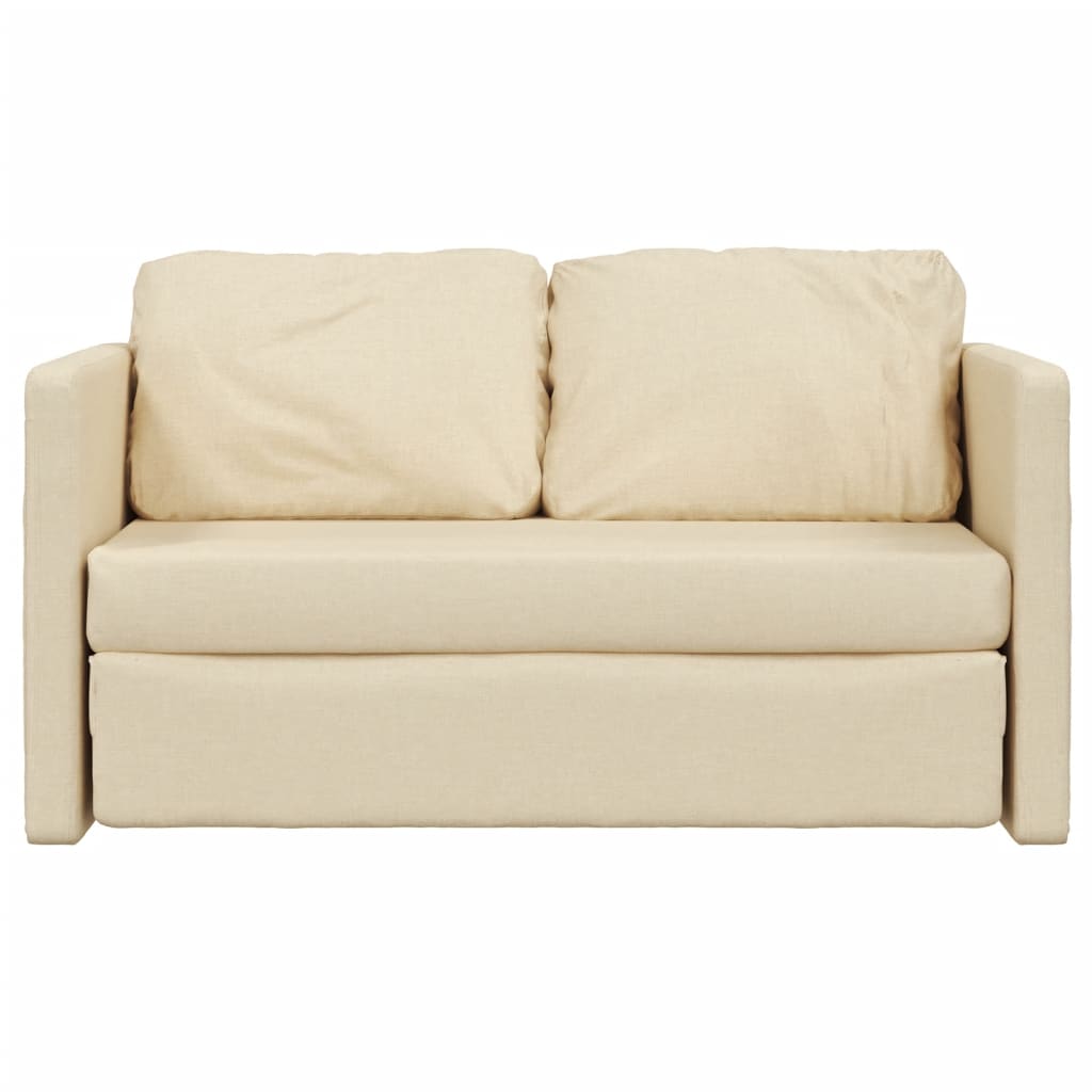 Bodensofa, Boden Sofa, Bodencouch, Bodensofa mit Schlaffunktion, Bodensofa klappbar, Stoff, Creme, vidaXL, 4