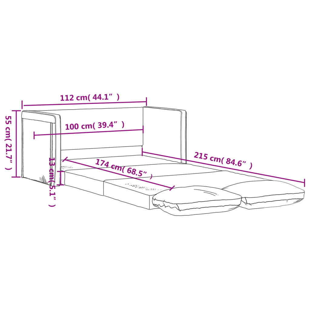 Bodensofa, Boden sofa, Bodencouch, Bodensofa mit Schlaffunktion, Bodensofa klappbar, Stoff, Blau, vidaXL, 10