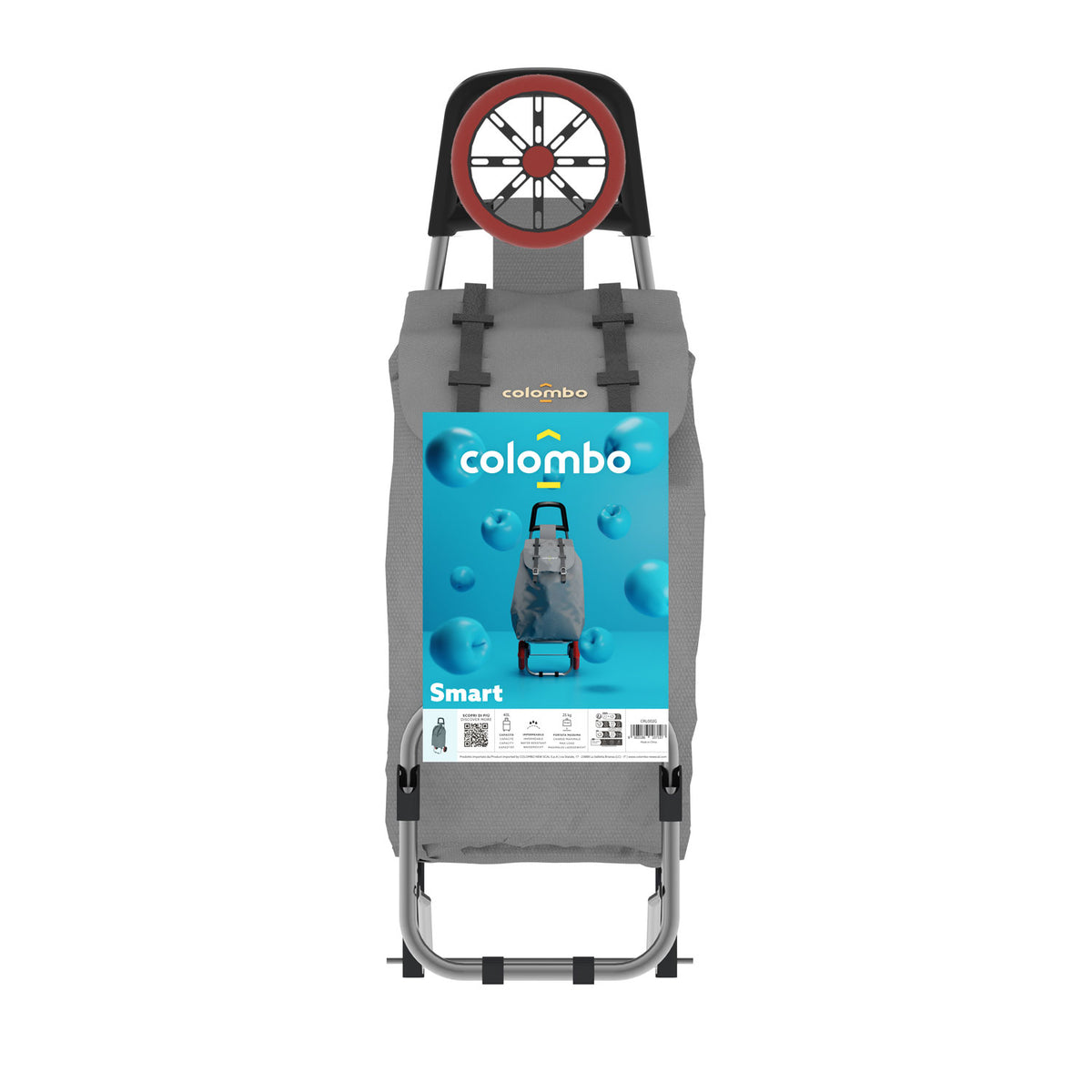 Einkaufstrolley, Einkaufswagen, mit Rädern, wasserdichter Tasche, 40 Liter, Grau, Colombo SMART, 1