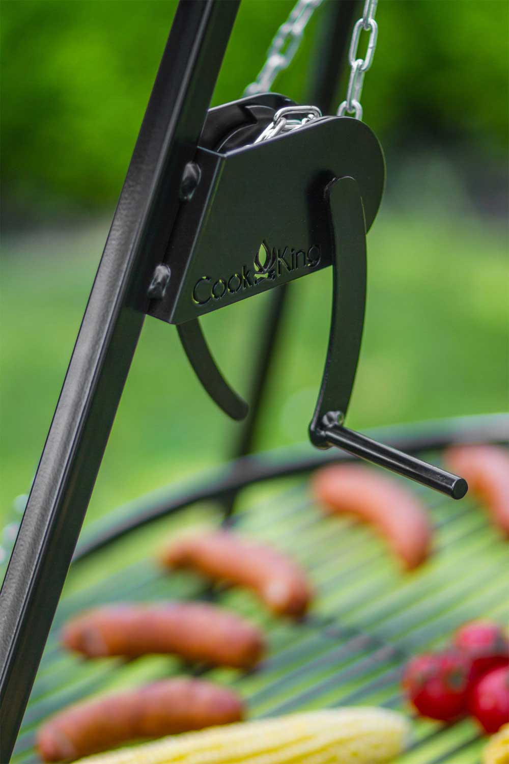 Schwenkgrill 180 cm - Grillrost aus Rohstahl + Kurbel - Dia. 60cm, Cook King, 6