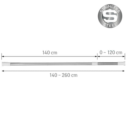 Duschstange ohne bohren, Duschvorhangstange ohne bohren, Teleskop Duschstange ohne bohren, Edelstahl, Tatkraft Oscar, 3