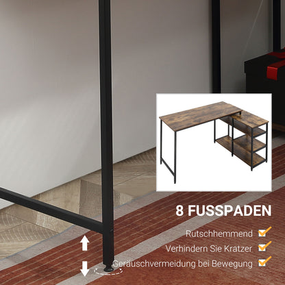 Eckschreibtisch, Schreibtisch Ecke, Schreibtisch L Form, L Schreibtisch, Schreibtisch mit Stauraum, Bürotisch, HOMCOM, 5