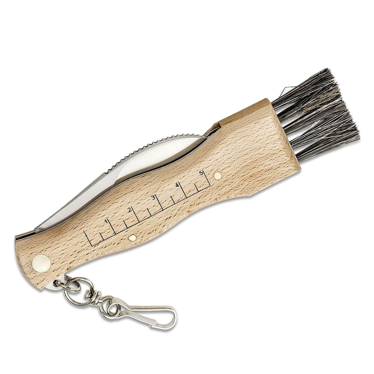 Pilzmesser, Klappbares Pilzmesser, mit Buchenholzgriff, Klappmesser, Maserin, 2