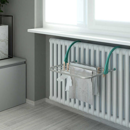 Colombo Gocciolo 5 – Klappbarer Heizkörper- und Balkonwäscheständer aus Aluminium, 5 m Trockenlänge, Made in Italy