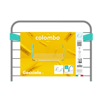 Colombo Gocciolo 5 – Klappbarer Heizkörper- und Balkonwäscheständer aus Aluminium, 5 m Trockenlänge, Made in Italy