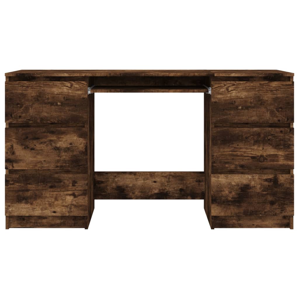 Schreibtisch, Räuchereiche, 140x50x77 cm Holzwerkstoff, vidaXL, 3