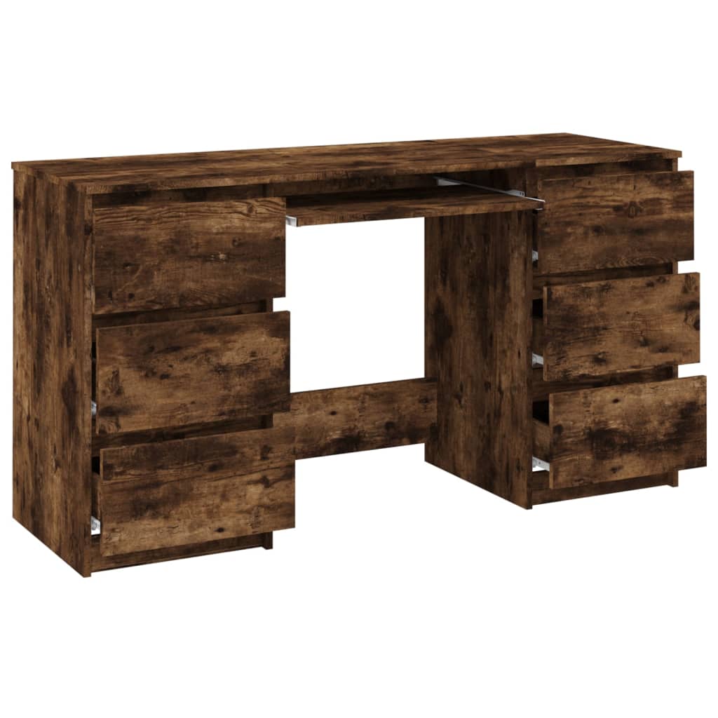 Schreibtisch, Räuchereiche, 140x50x77 cm Holzwerkstoff, vidaXL, 5