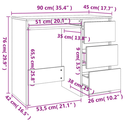 Schreibtisch, Schreibtisch Schmal, Schreibtisch mit Schubladen, vidaXL, 3