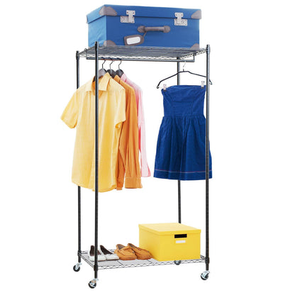 art moon Buffalo Schwerlast Stoffkleiderschrank, faltbarer Kleiderschrank mit Stange, Rollen, Abdeckung, 75x45x150 cm
