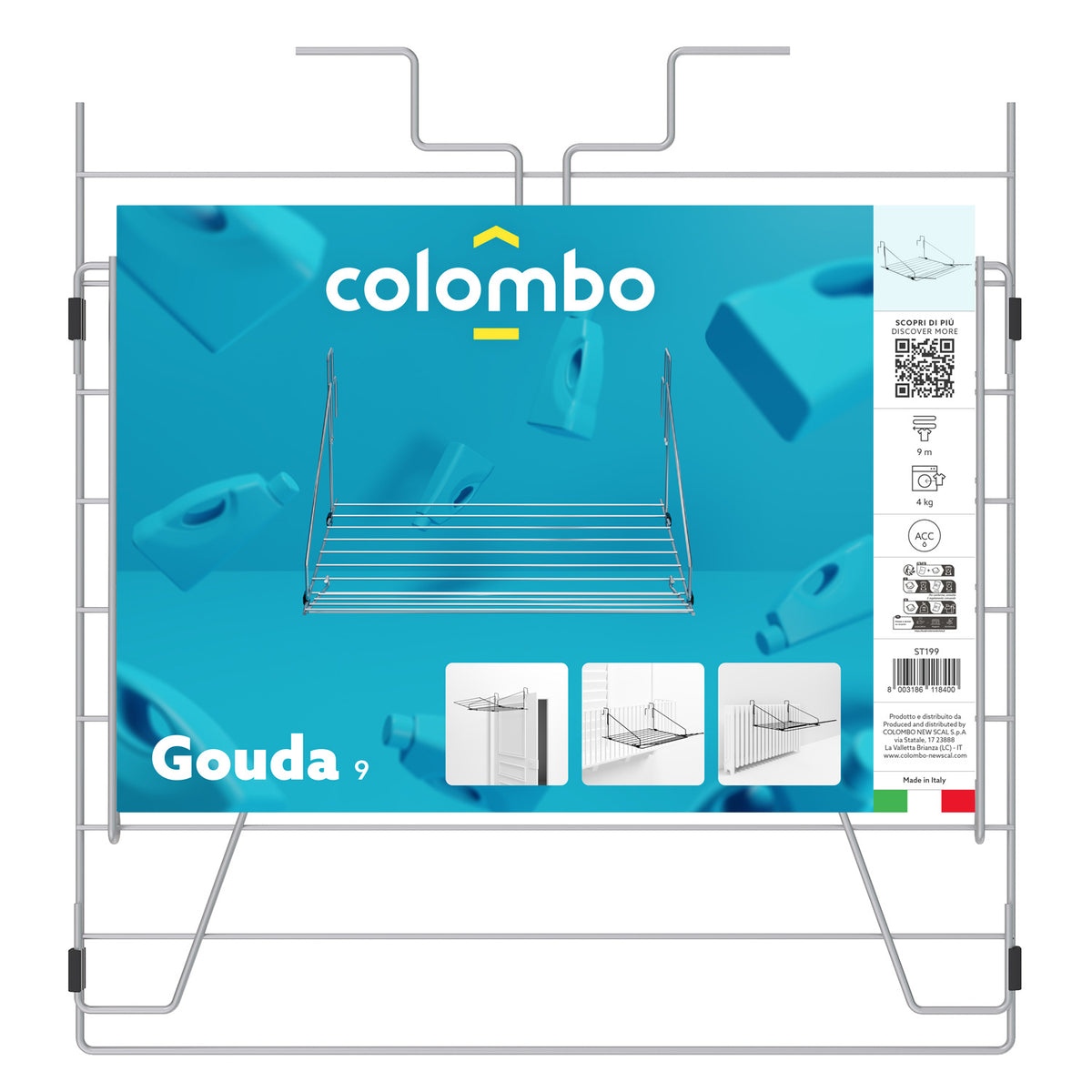 Wäscheständer, Wäscheständer Balkon, Balkonwäscheständer, Colombo GOUDA 9, 2