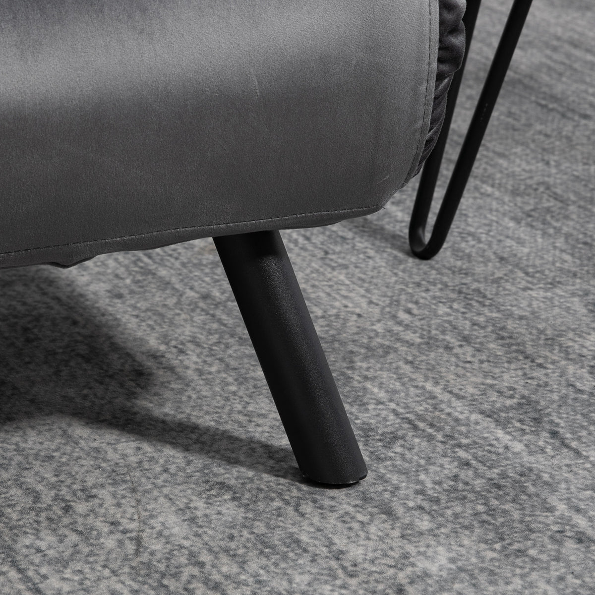 HOMCOM - Schlafsofa mit Bettkasten Couch mit Schlaffunktion Schlafcouch mit Samtoptik Rückenkissen 102 x 73 x 81 cm, Dunkelgrau