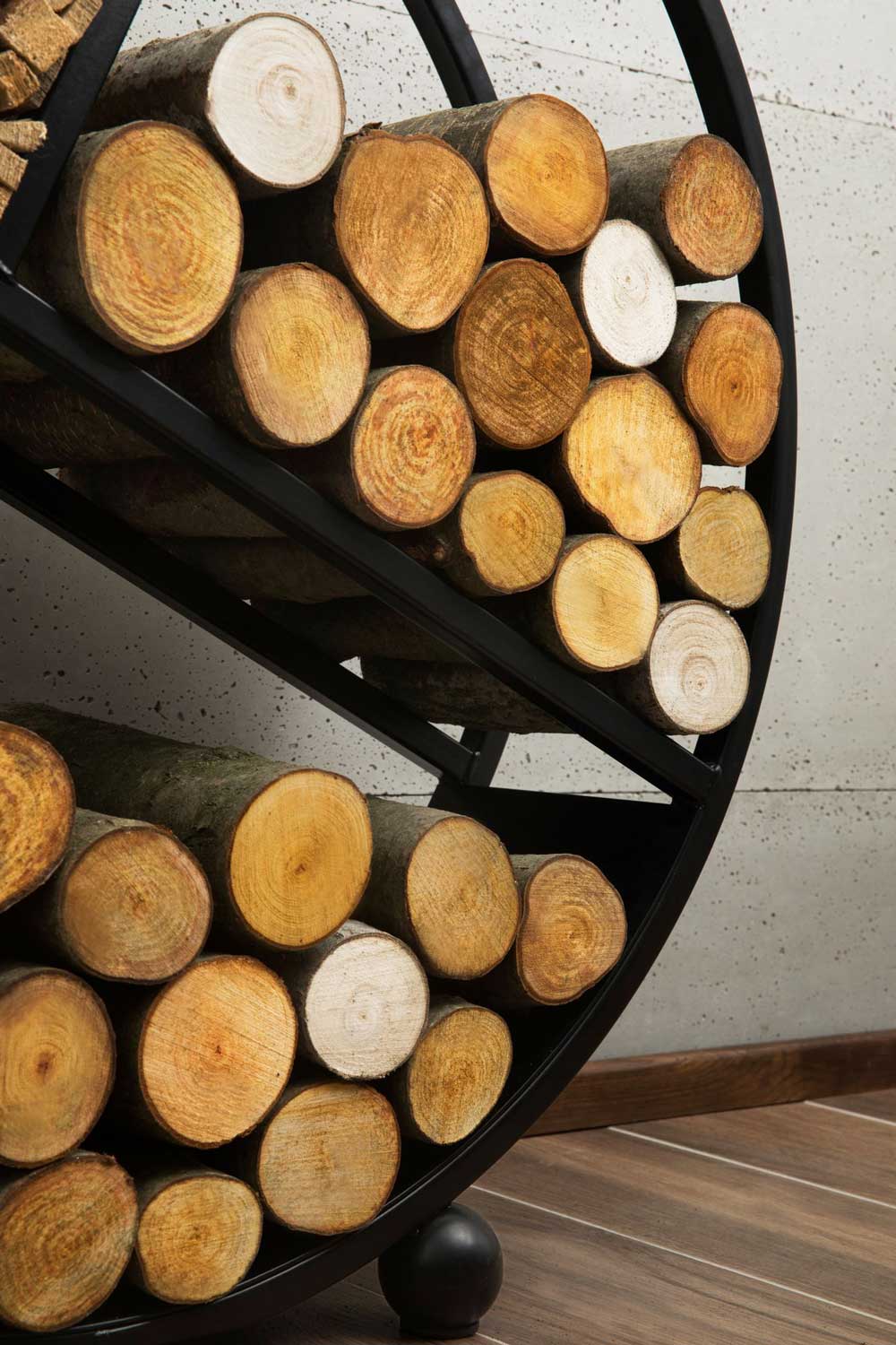 Kaminholzregal DIEGO 100cm, Kaminholzregal Metall, Kaminholzregal außen freistehend, Handgemachte Qualität, 4
