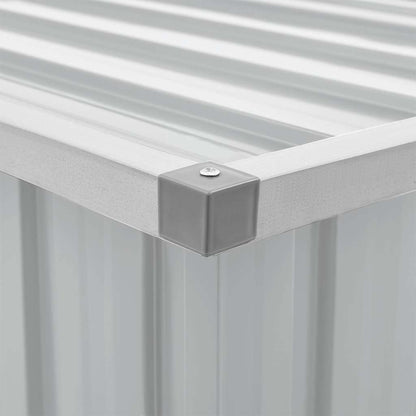 Gartenbox Metall, Gartenbox xxl, 109 x 67 x 65 cm, Aufbewahrungsbox garten, Werkzeugkasten, Verzinktem Stahl, Grau, vidaXL, 5