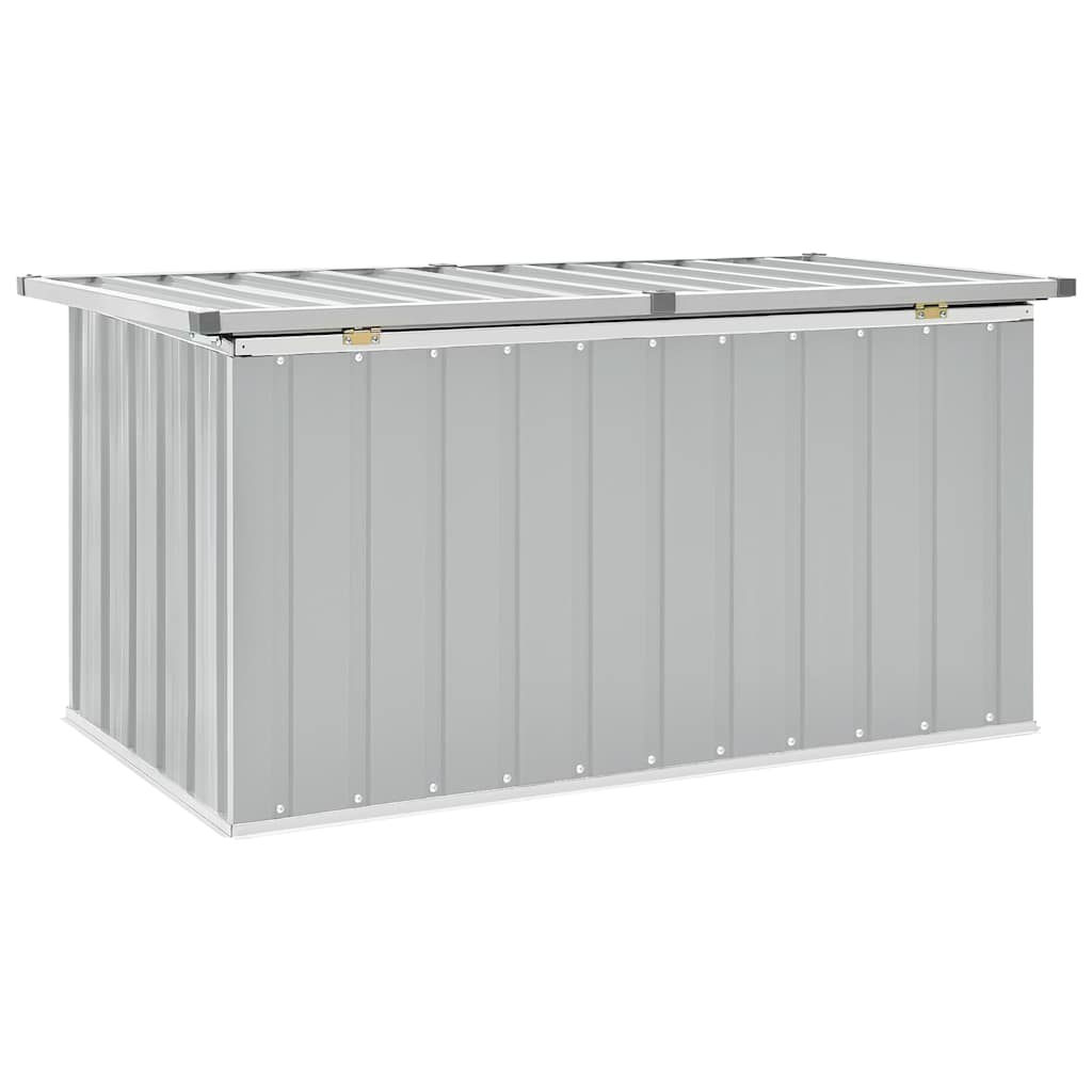 Gartenbox Metall, Gartenbox xxl, 129x67x65 cm, Aufbewahrungsbox garten, Werkzeugkasten, Verzinktem Stahl, Grau, vidaXL, 4