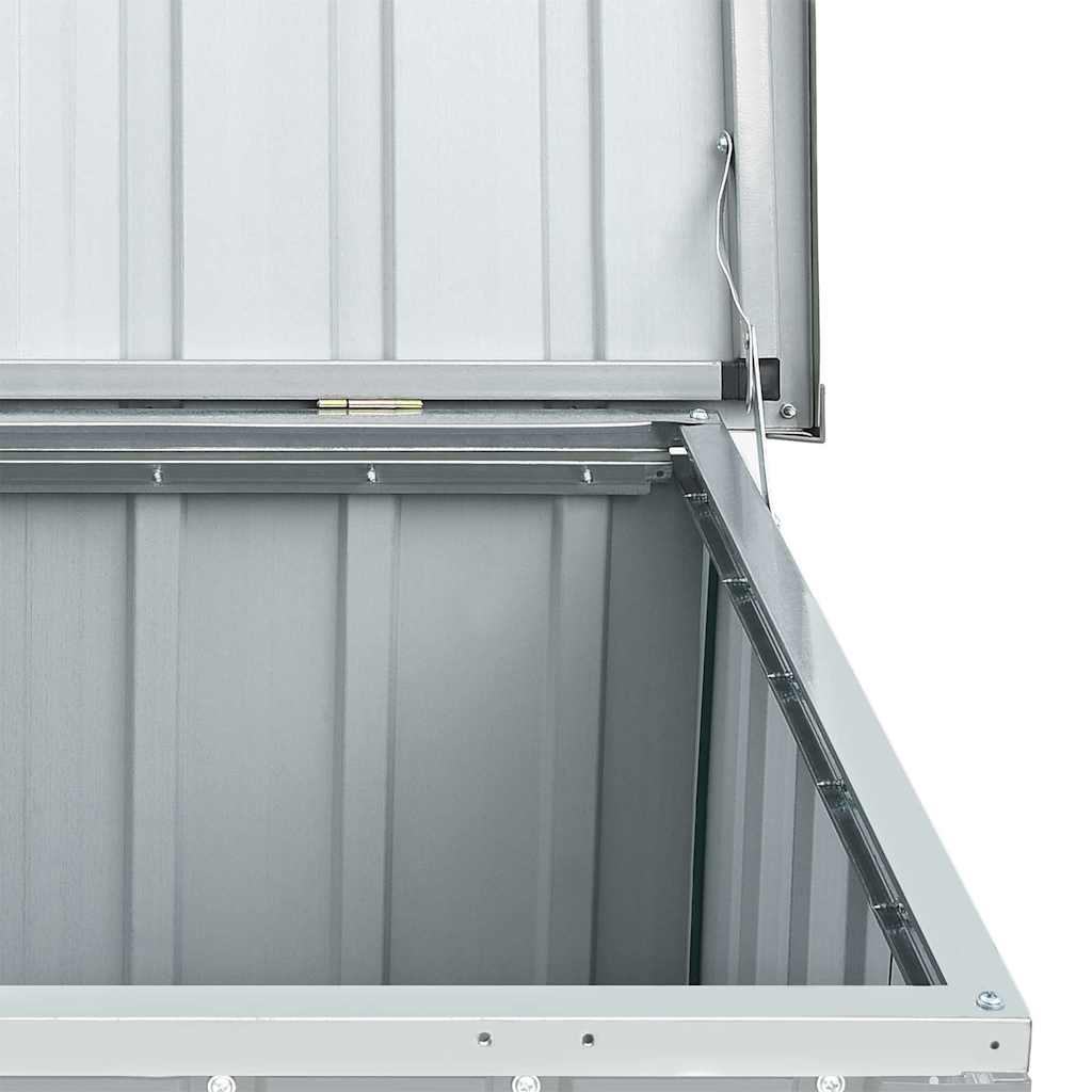 Gartenbox Metall, Gartenbox xxl, 109 x 67 x 65 cm, Aufbewahrungsbox garten, Werkzeugkasten, Verzinktem Stahl, Grau, vidaXL, 7