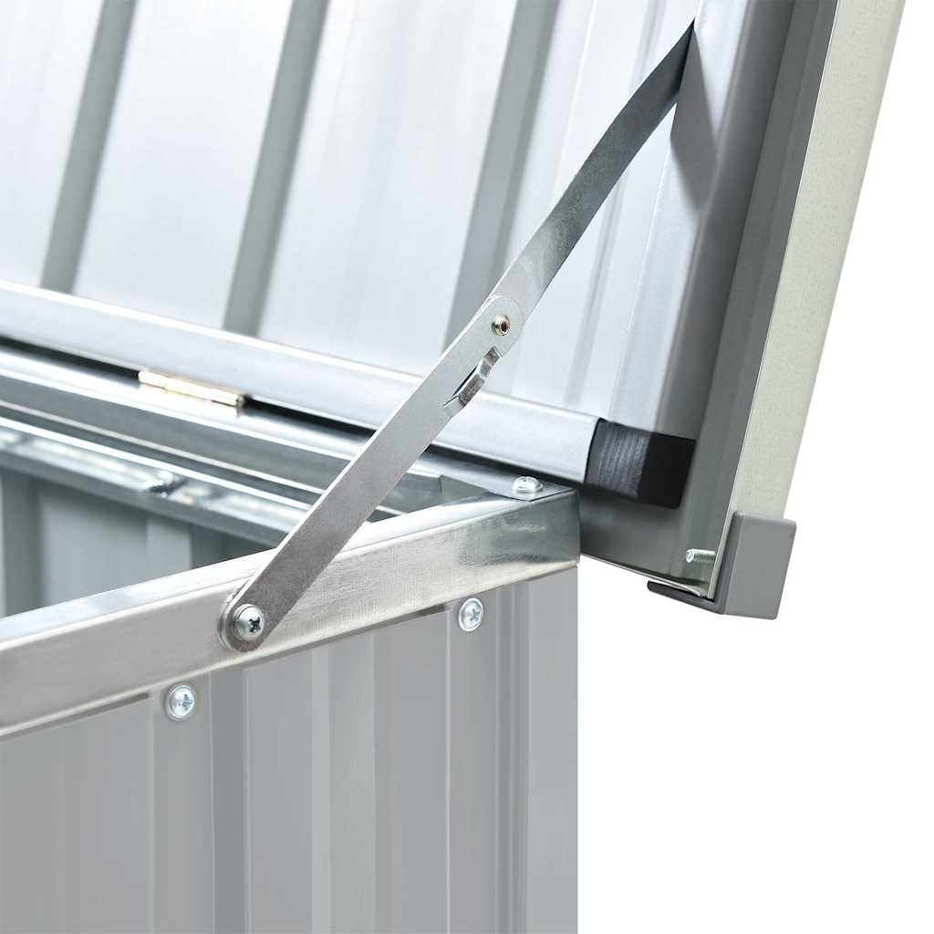 Gartenbox Metall, Gartenbox xxl, 171x99x93 cm, Aufbewahrungsbox garten, Werkzeugkasten, Verzinktem Stahl, Grau, vidaXL, 8