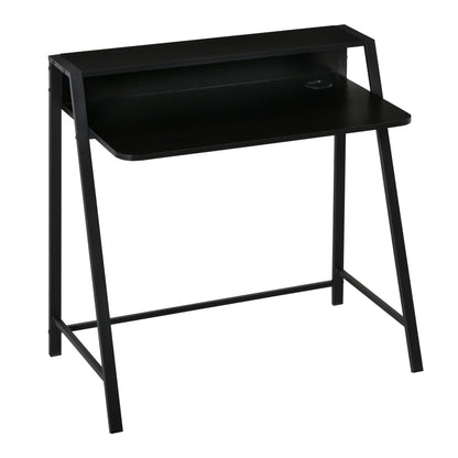 HOMCOM – Kompakter Computertisch mit Ablage und Kabeldurchlass, 84 × 45 × 85 cm, Schwarz
