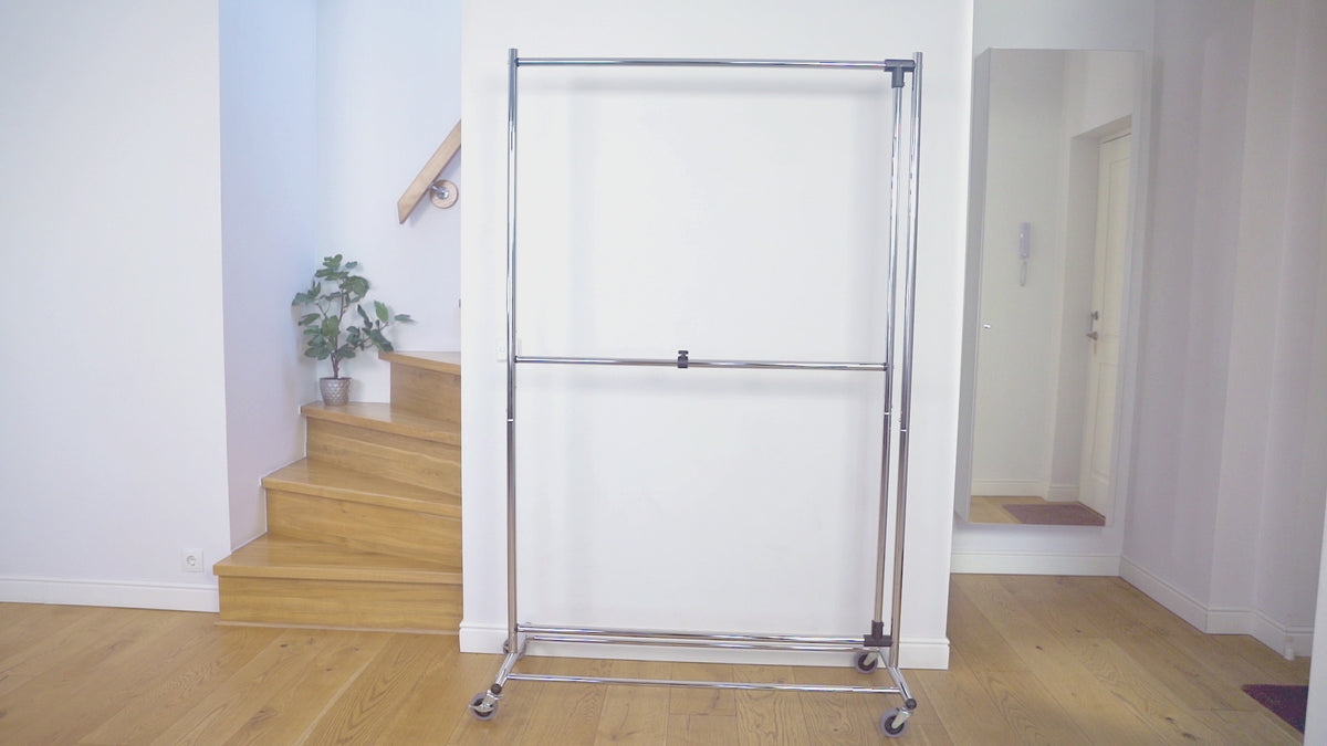 Kleiderständer, Kleiderständer Stabil, Schwerlast Kleiderständer,  Rollgarderobe, variabel Kleiderstangen, Tatkraft Marvel, v
