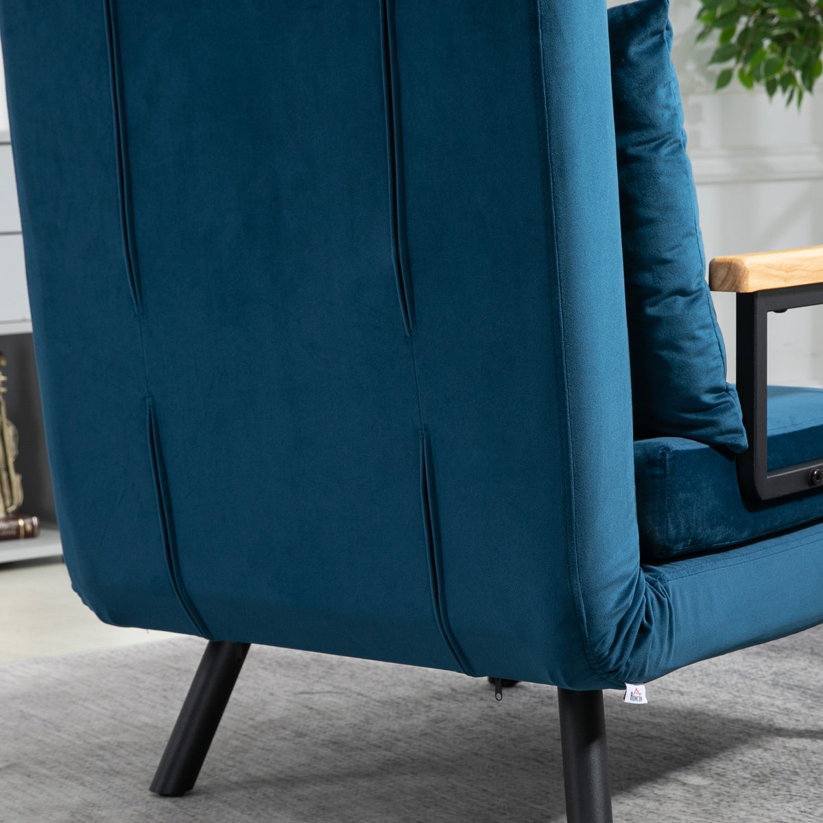 HOMCOM – Schlafsessel mit Bettfunktion, 5-fach verstellbarer Rückenlehne und Kissen, bis 120 kg, Blau