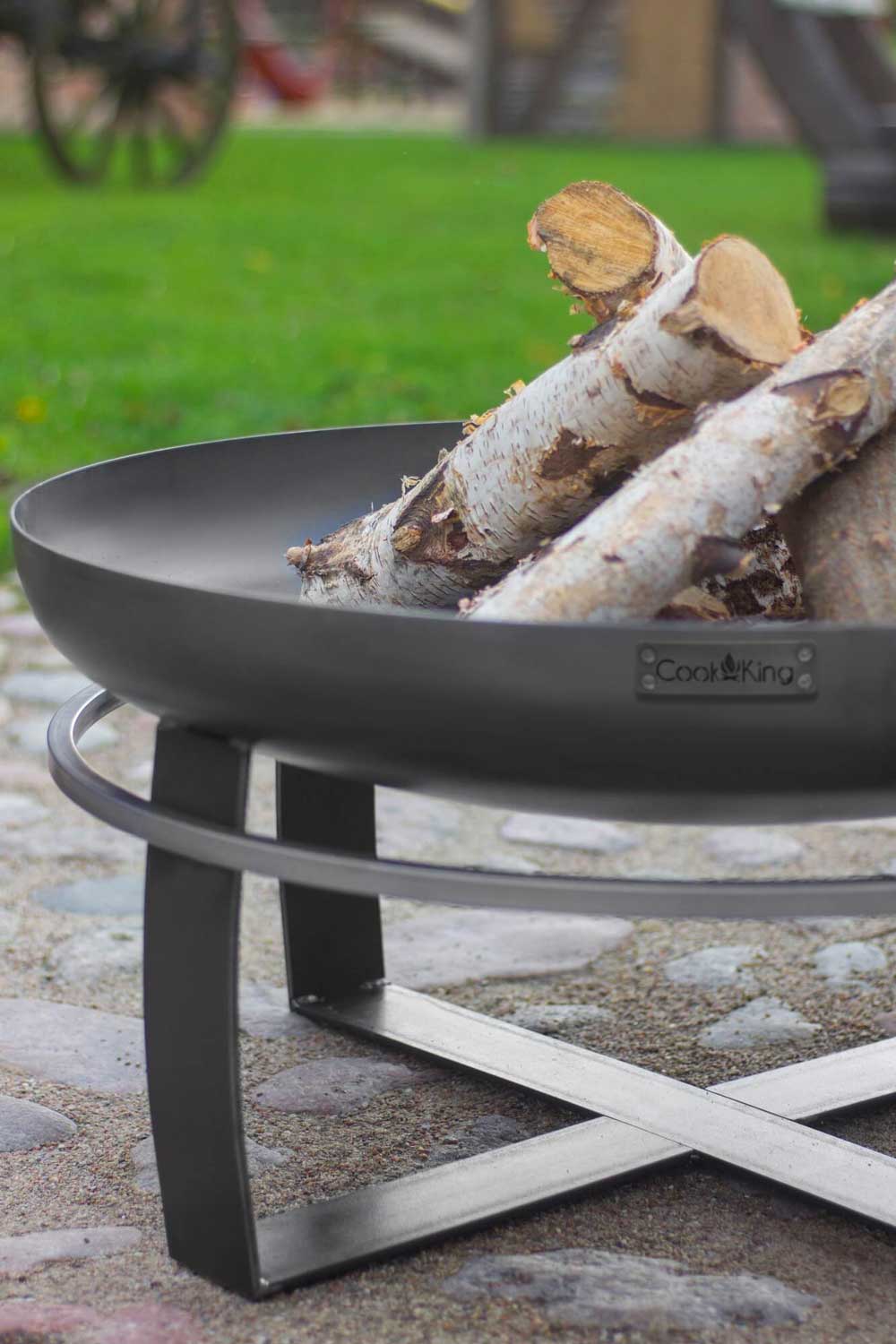 Feuerschale, Feuerschale Garten, Feuerschale 60 cm, Höhe: 36cm, aus Stahl, Cook King Viking, 9