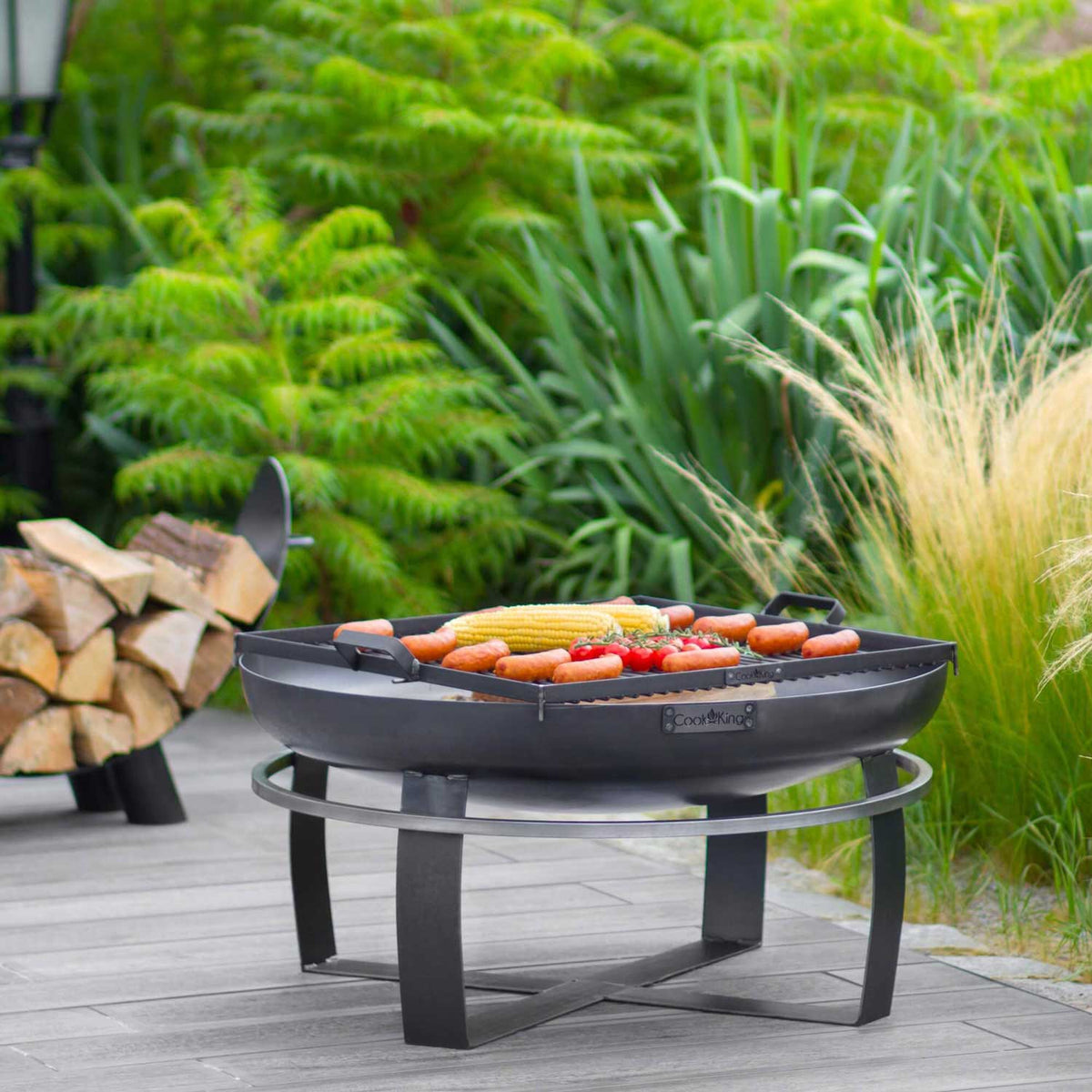 Feuerschale, Feuerschale Garten, Feuerschale 80 cm, große Feuerschale, Feuerschale Hoch, aus Stahl, Cook King VIKING, 3